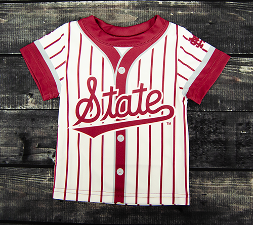 Toddler T-Shirt Short Sleeve Jersey Pinstripe Script State M-Over-S