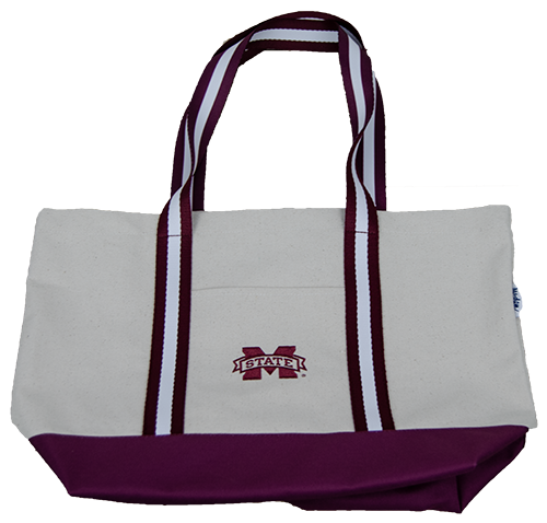 Desden By Landes, Inc. Tote Canvas Boat M-State Maroon Trim