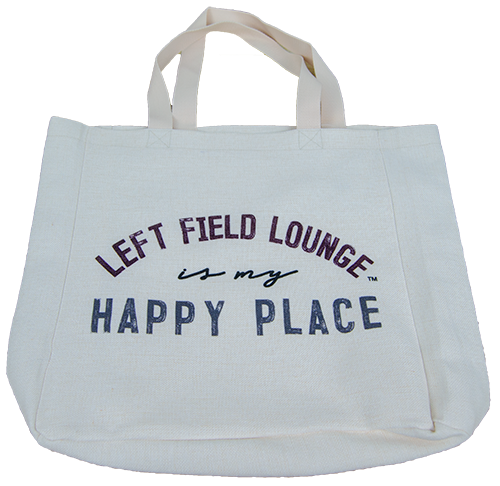 The Little Birdie/Varsity Pro, Inc. Tote Jute Left Field Lounge Is My Hpy P