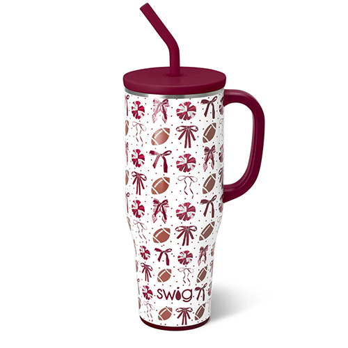 Occasionally Made / Swig Travel Tmblr 40 Oz We Got Spirit Footballong Sleeve Poms Bows W Straw