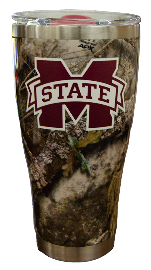 Gametime Sidekicks / Lights, L/Campus Lights Tumbler 30 Oz W Lid Camo M-State Stainlong Sleeve Stl
