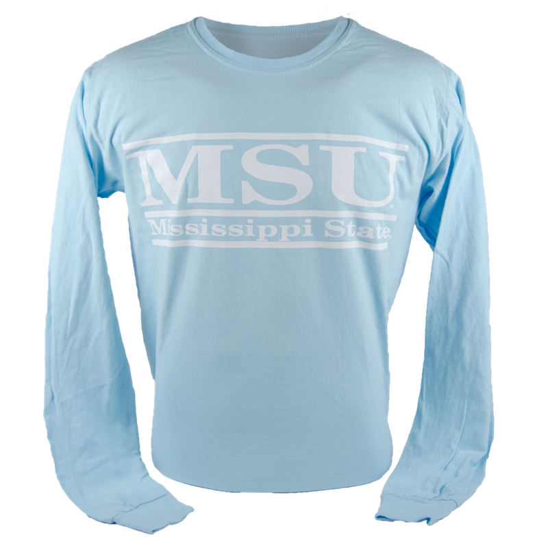 T-Shirt Long Sleeve Comfort Colors MSU Double Bars