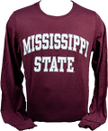 T-Shirt Long Sleeve Mississippi State White In Gray Out