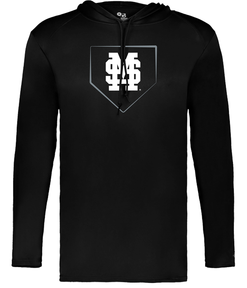 T-Shirt Long Sleeve Hooded Home Plate M-over-S