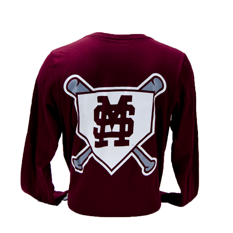 T-Shirt Long Sleeve   M-Over-S Crossed Baseball Bats M-over-S
