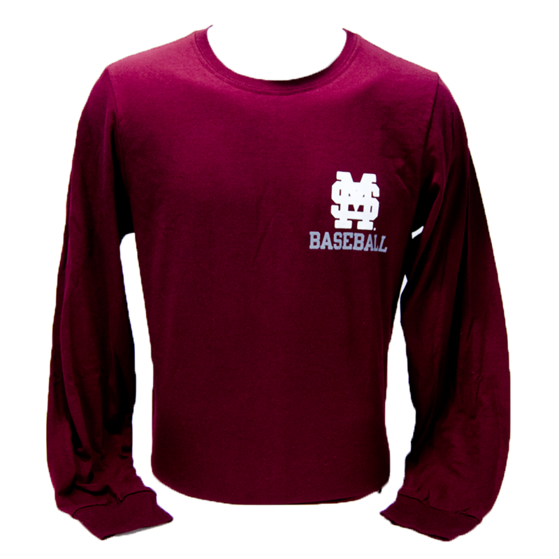 T-Shirt Long Sleeve   M-Over-S Crossed Baseball Bats M-over-S