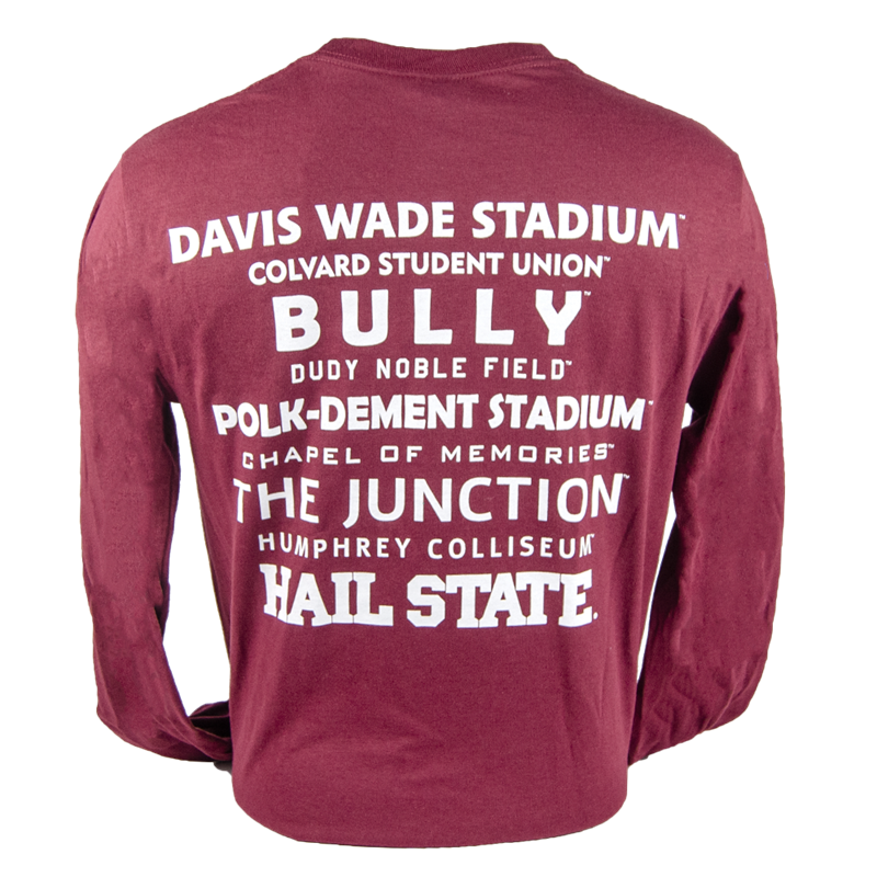 T-Shirt Long Sleeve Wordmark Est 1878 Various Sayings And Landmarks