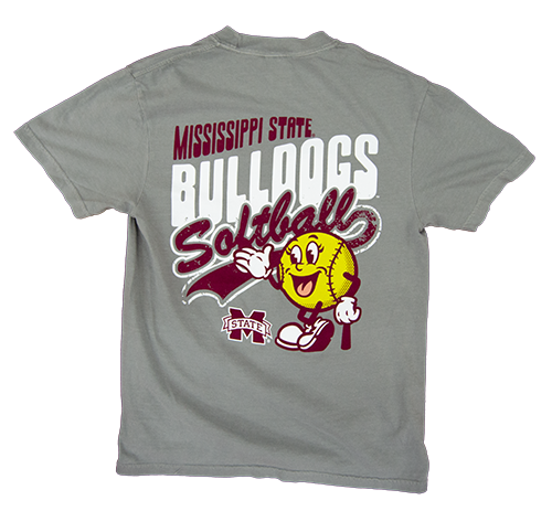 T-Shirt Short Sleeve Comfort Colors Smiley Face Softball M-State