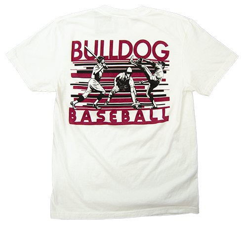 T-Shirt Short Sleeve M-over-S Bulldogs Baseball 3 Players on back