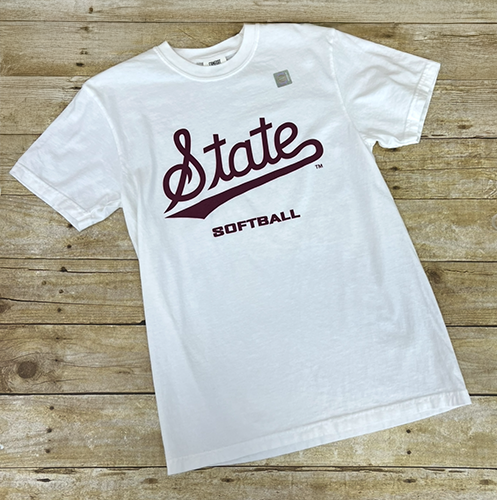 T-Shirt Short Sleeve Comfort Colors Softball Script State