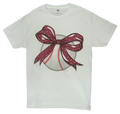 T-Shirt Short Sleeve Baseball Bow Rhinestones