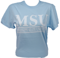 T-Shirt Short Sleeve MSU Double Bars Chambray