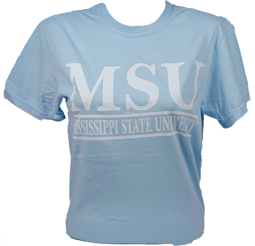 T-Shirt Short Sleeve MSU Double Bars Chambray