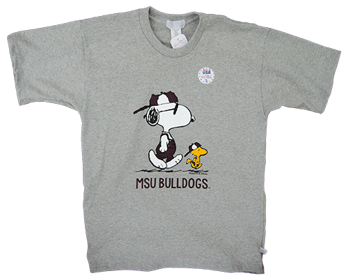 T-Shirt Short Sleeve Snoopy Woodstock Over MSU Bulldogs