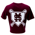 T-Shirt Short Sleeve Crossed Bats over Home Plate M-Over-S