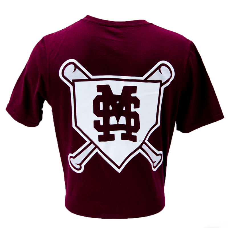 T-Shirt Short Sleeve Crossed Bats over Home Plate M-Over-S