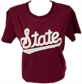 T-Shirt Women's Short Sleeve Script State Sequin