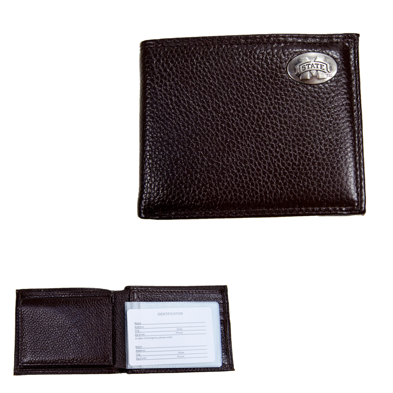 Wallet Leather Pass Case Pebble Grain M-State Concho