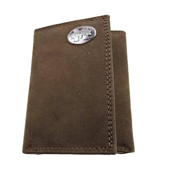 Divisions Of Zeppelin Products, Inc. Wallet Leather Tri-Fold Crazy Horse M-State Concho