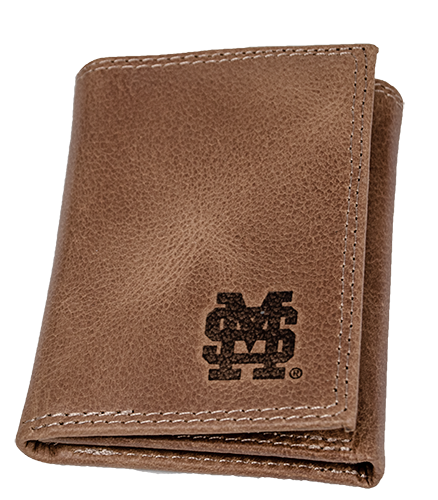 Divisions Of Zeppelin Products, Inc. Wallet Leather Tri-Fold Embossed M-Over-S
