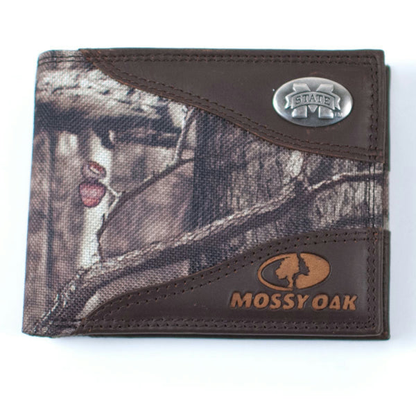 Divisions Of Zeppelin Products, Inc. Wallet Nylonn Leather Bifold Pass Casemossy Oak Camo M-State Concho