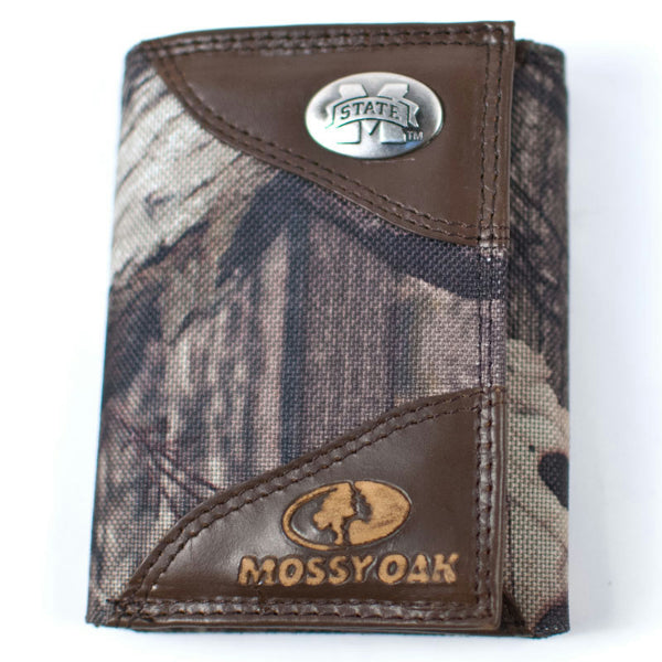 Divisions Of Zeppelin Products, Inc. Wallet Nylonn Leather Tri-Fold Mossy Oak Camo M-State Concho