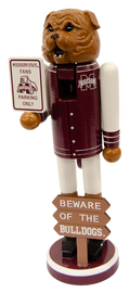 Santa'S Workshop, Inc. Xmas Nutcrkr Bulldog Holdng Sign Beware Of Bulldogs