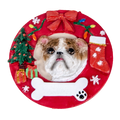 E&S Imports Inc./Petasaurus Xmas Orn Rnd Real Bulldog Hoodedtree Bone Stkng