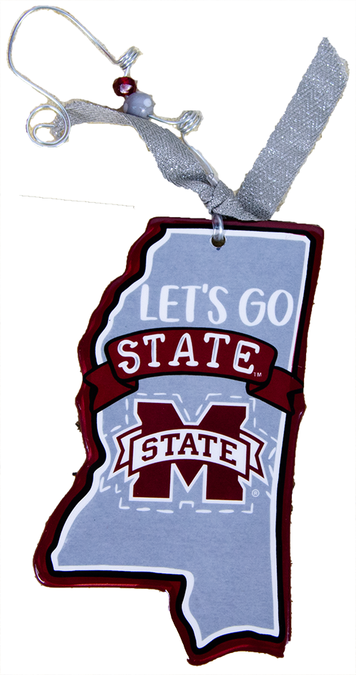 Glory Haus Xmas Orn Flat MSU Lets Go MS Shape