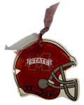 Glory Haus Xmas Orn Football Helmet M-State Bulldogs