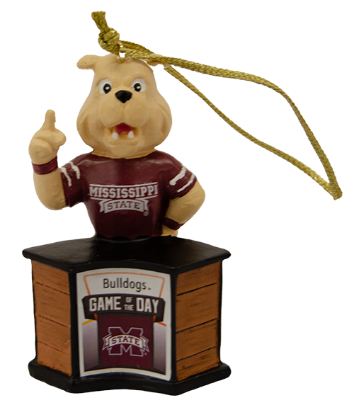 Santa'S Workshop, Inc. Xmas Orn Gameday Bully Behind Desk Bulldogs Gotd M-State