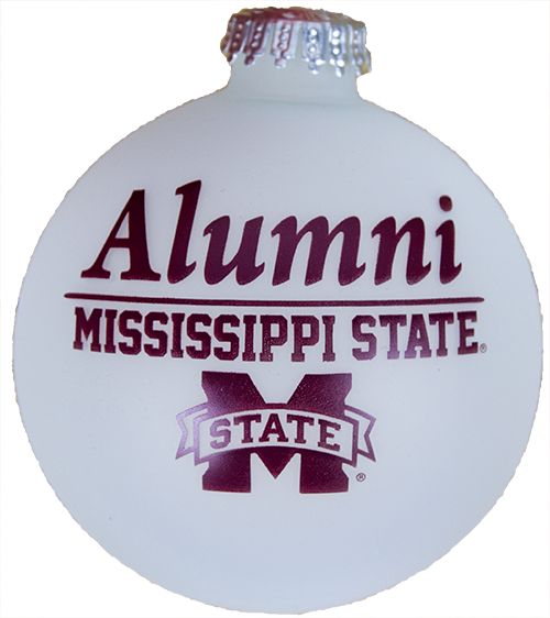 Rfsj, Inc Xmas Orn Glass Rnd Alumni Mississippi State M-State