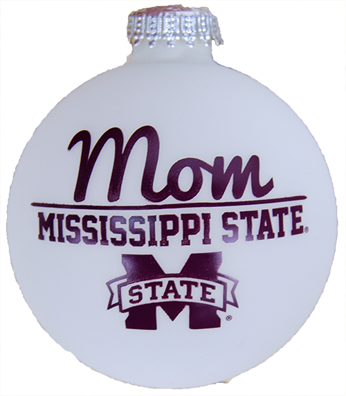 Rfsj, Inc Xmas Orn Glass Rnd Mom Mississippi State M-State