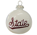 Rfsj, Inc Xmas Orn Glass Rnd State W Tail