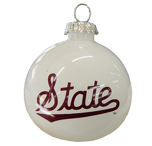 Rfsj, Inc Xmas Orn Glass Rnd State W Tail