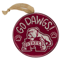 Home Malone Xmas Orn Rnd Acryliclic Go Dawgs Standing Bulldog Paws