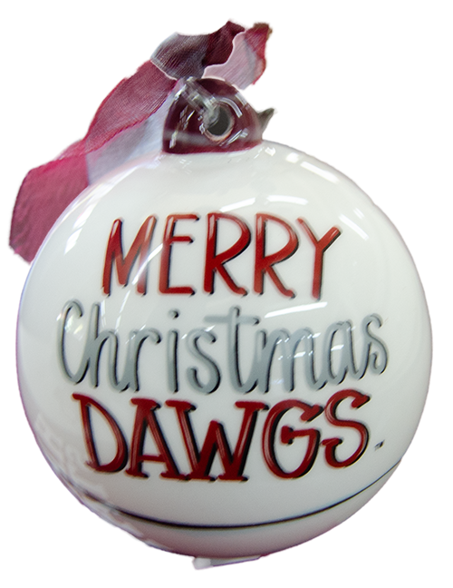 Glory Haus Xmas Orn Rnd Merry Christmas Dawgs From Santa