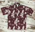 Button Down Short Sleeve Hawaiian Flower M-Over-S