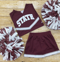 Youth Cheerleader Suit 2 Piece V-Neck Glitter State