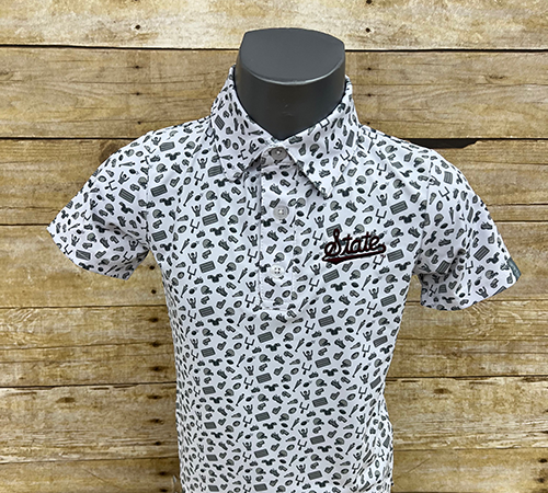 Youth Polo Tom Short Sleeve Script State Various Logos