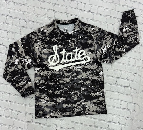Youth T-Shirt Long Sleeve Digital Script State