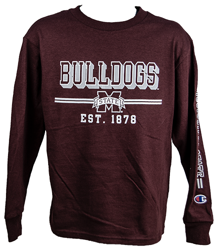 Youth T-Shirt Long Sleeve Bulldogs Bars M-State