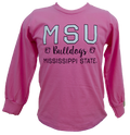 Third Street Sportswear Youth T-Shirt Long Sleeve  MSU Bulldogs Mississippi State Bulldog Hooded