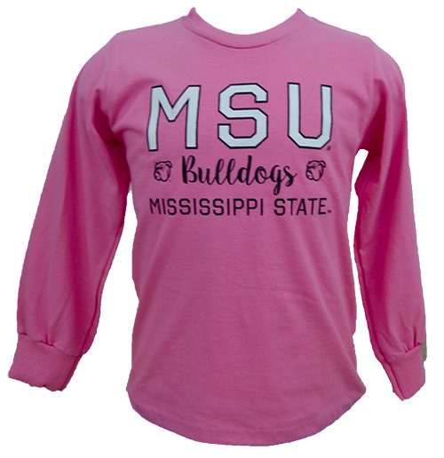 Third Street Sportswear Youth T-Shirt Long Sleeve  MSU Bulldogs Mississippi State Bulldog Hooded