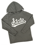 Youth T-Shirt Long Sleeve Hooded B-Core Script State