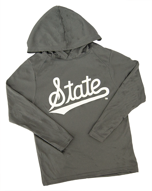 Youth T-Shirt Long Sleeve Hooded B-Core Script State