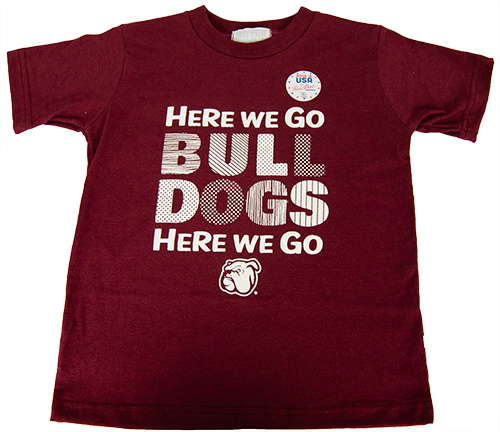 Youth T-Shirt Short Sleeve Here We Go Bulldogs