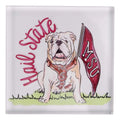 Glory Haus Home Napkn Weight Clr Hail State Script Bulldog Flag MSU